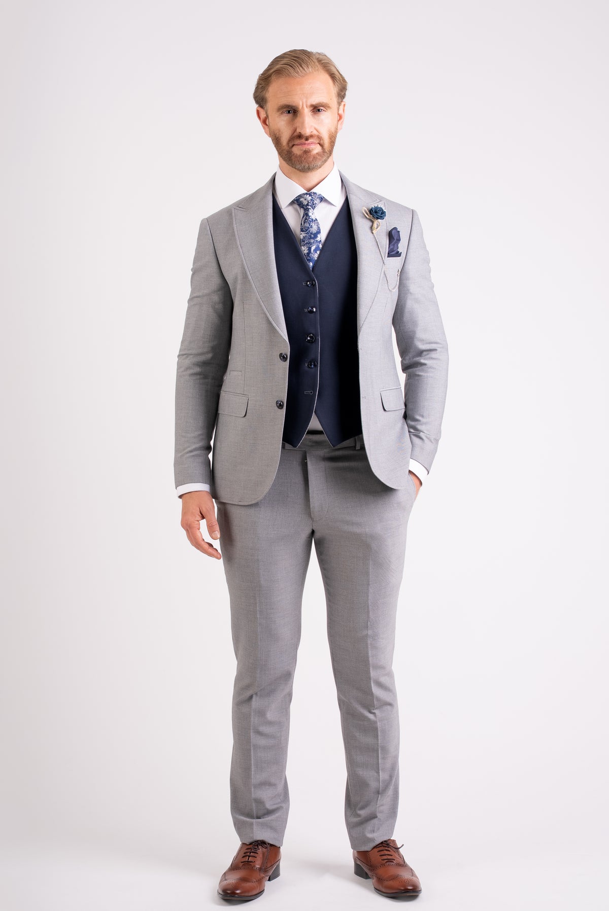Light Grey Three Piece Tailored Suit