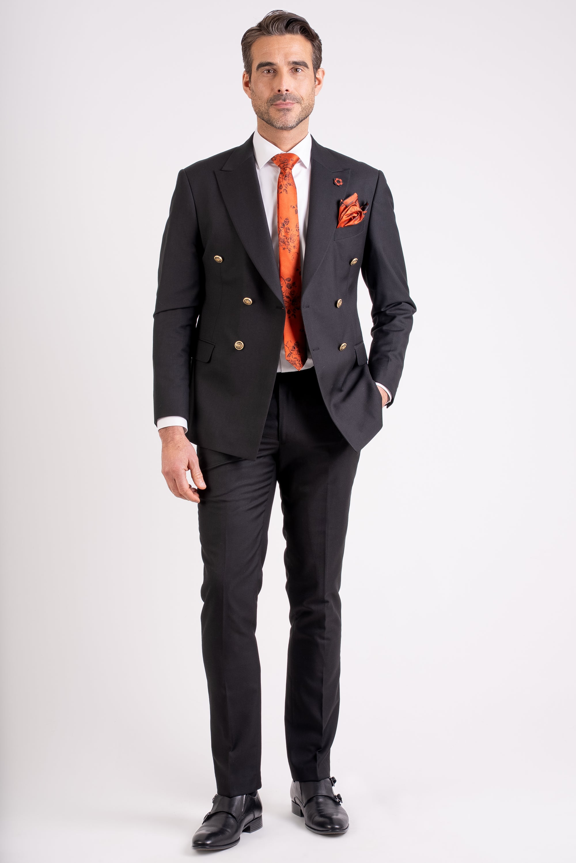 Black Double Breasted Suit