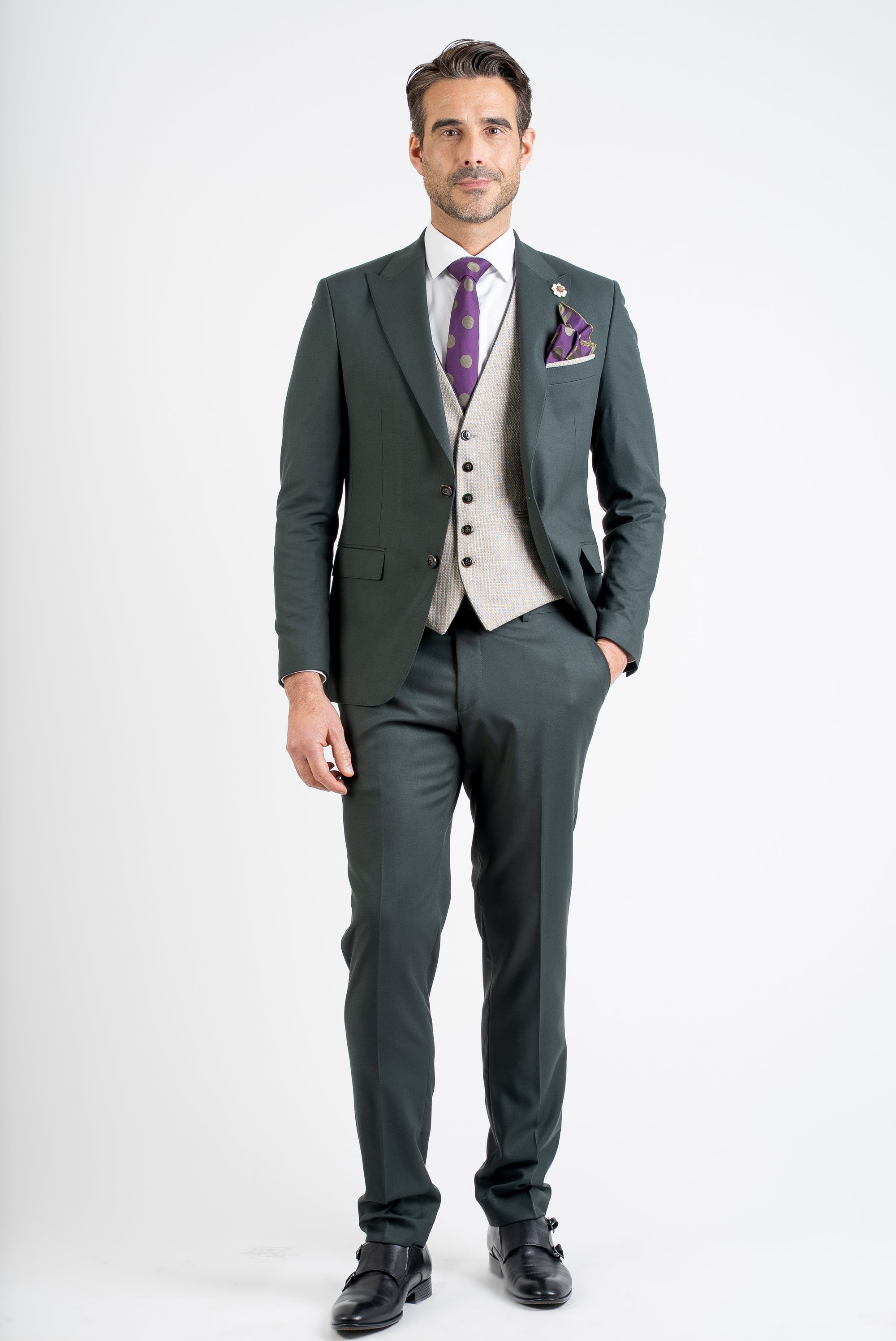 Elegant Slim Fit Green Suit