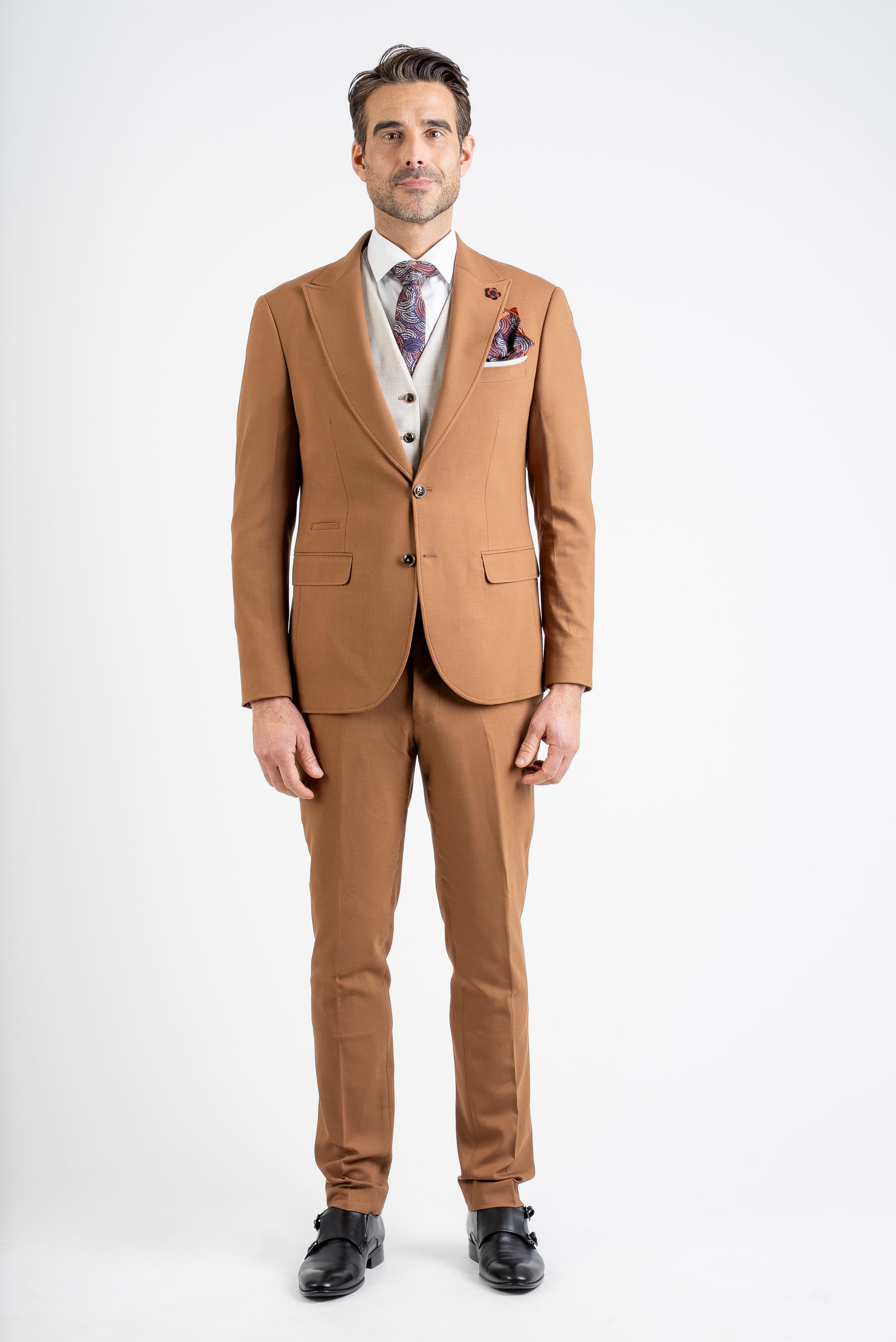 Elegant Slim Fit Tan Suit