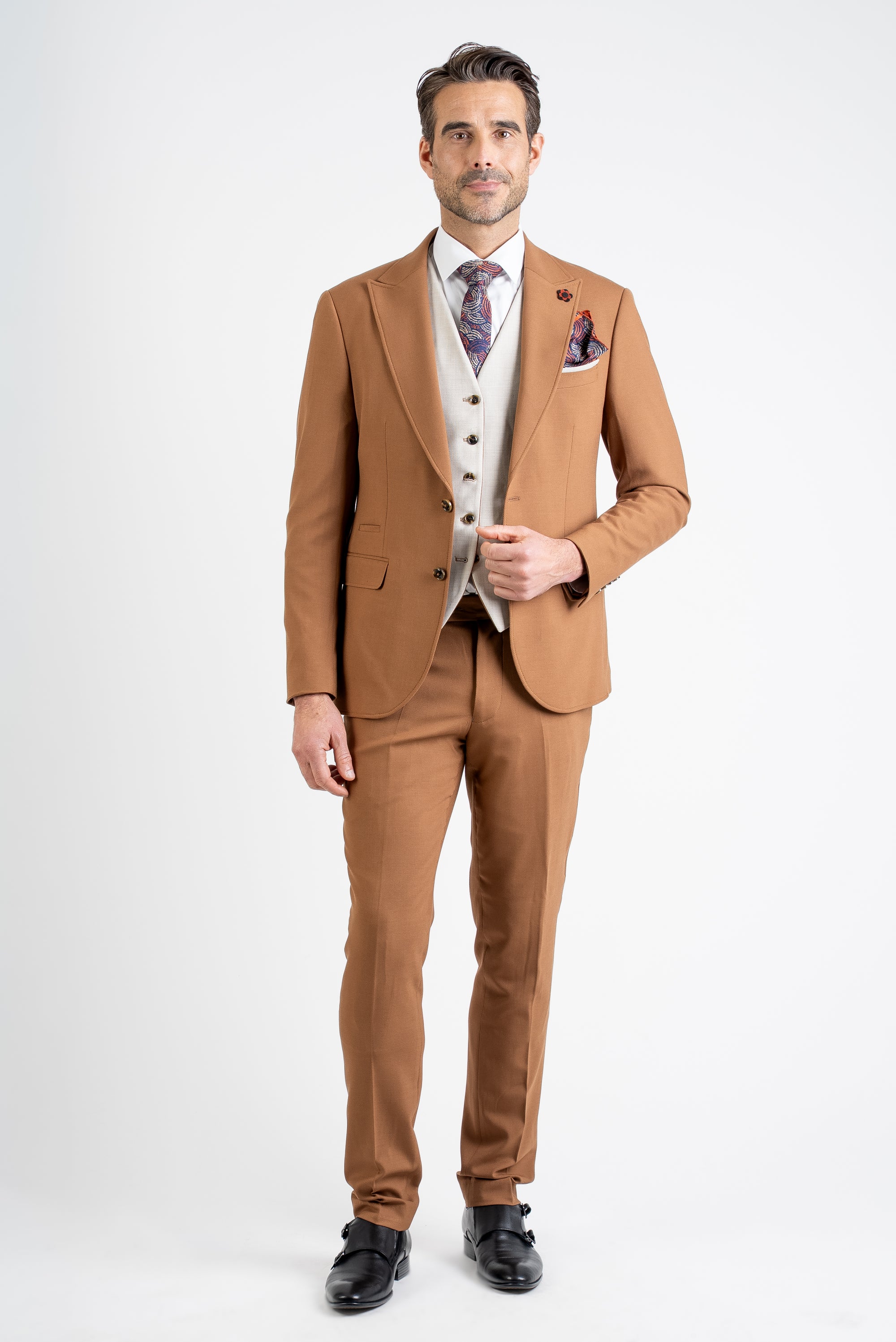 Elegant Slim Fit Tan Suit