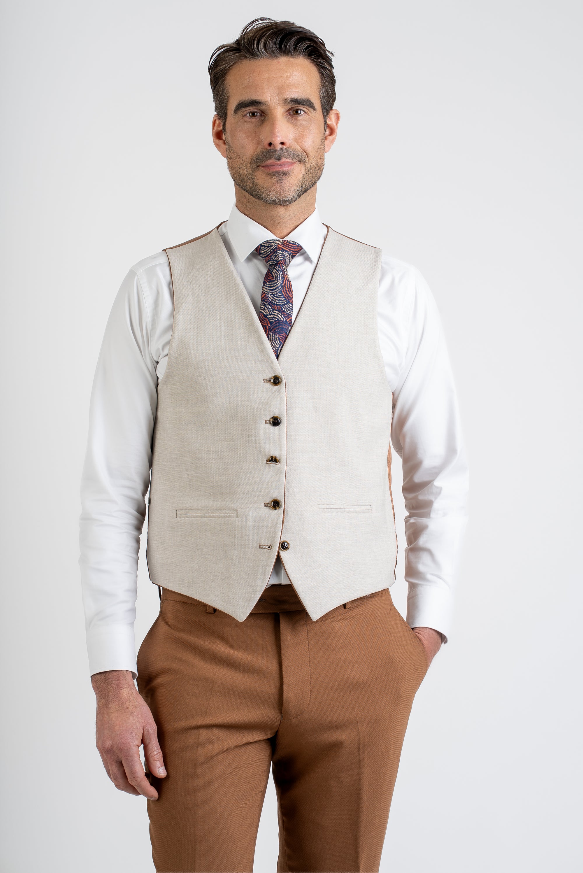 Elegant Slim Fit Tan Suit