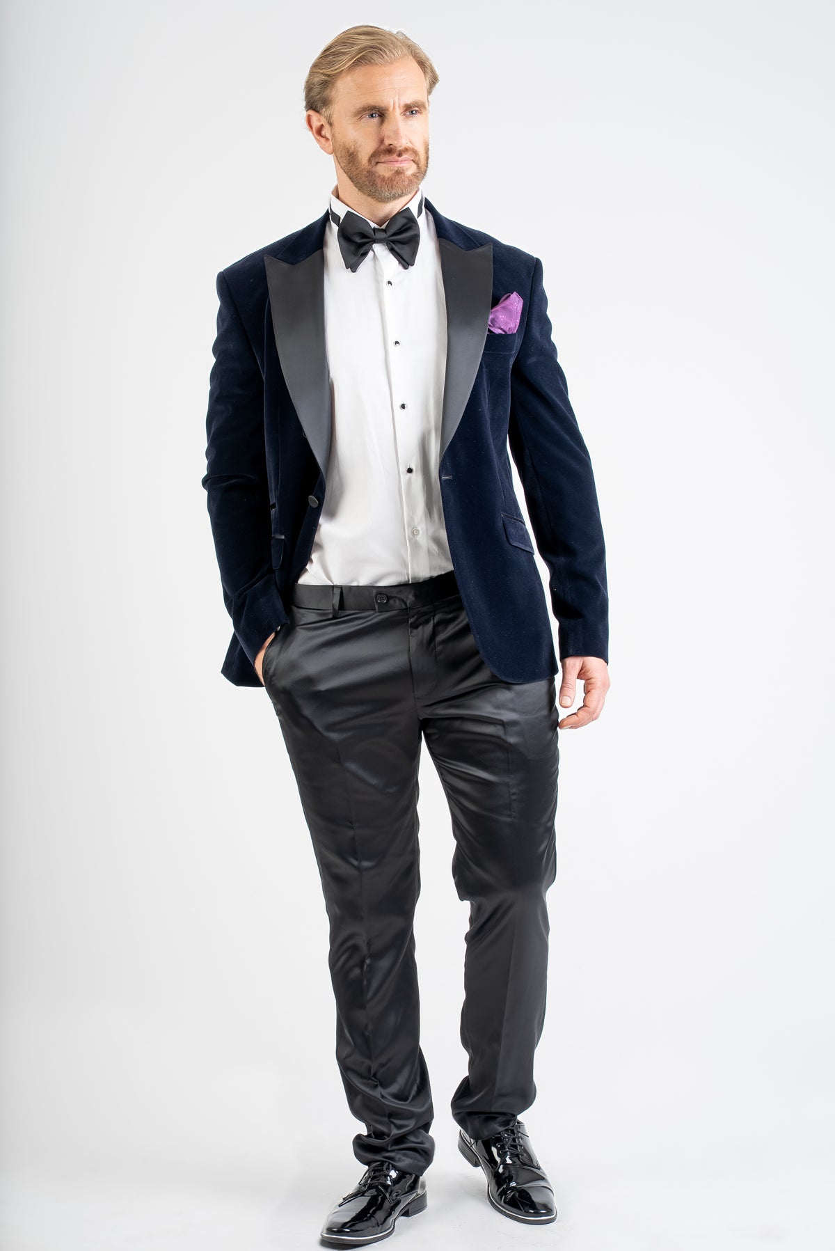 Men’s Velvet-Style Tuxedo Jacket Set Classic Formal Evening Suit