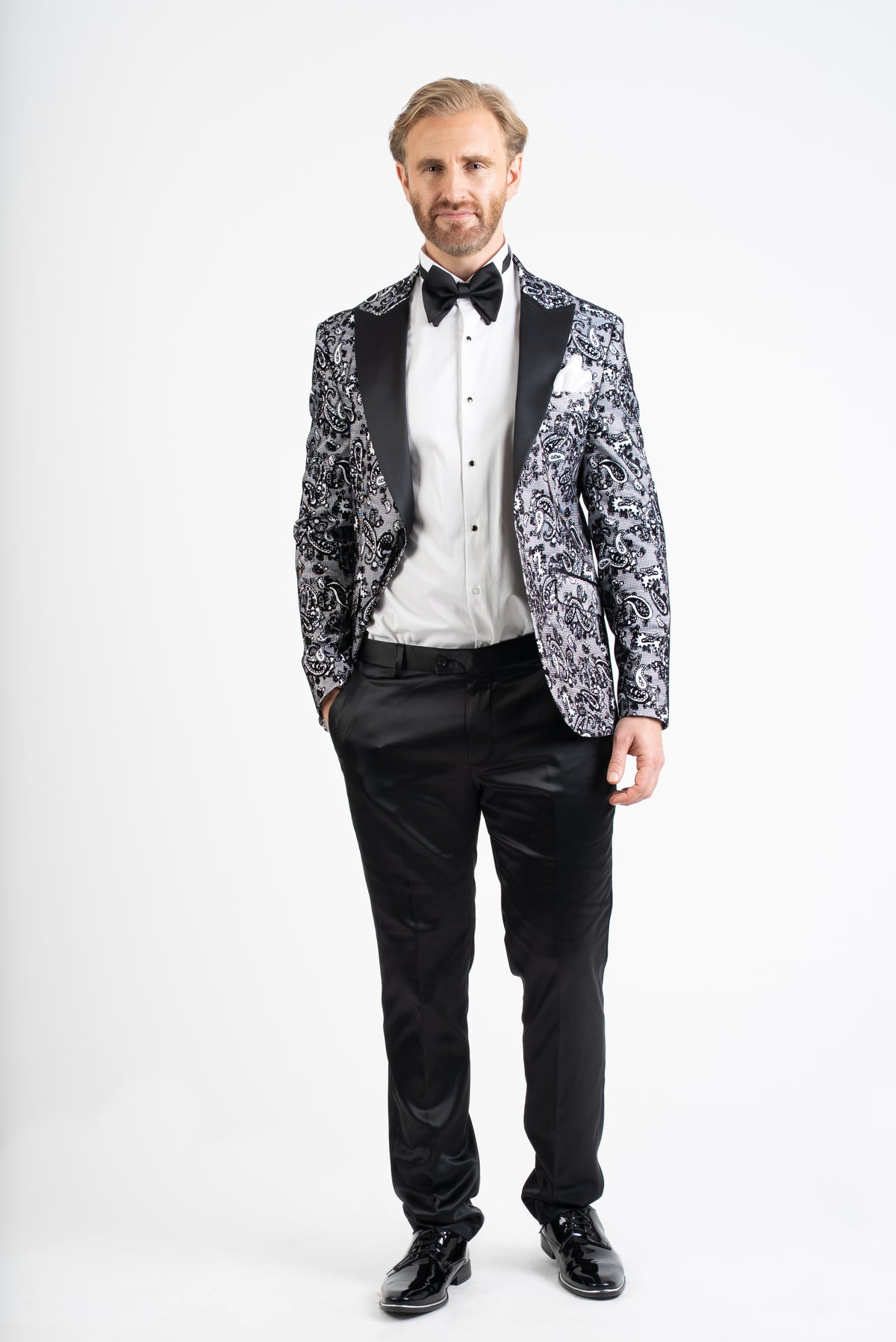 Black & Grey Paisley Tuxedo