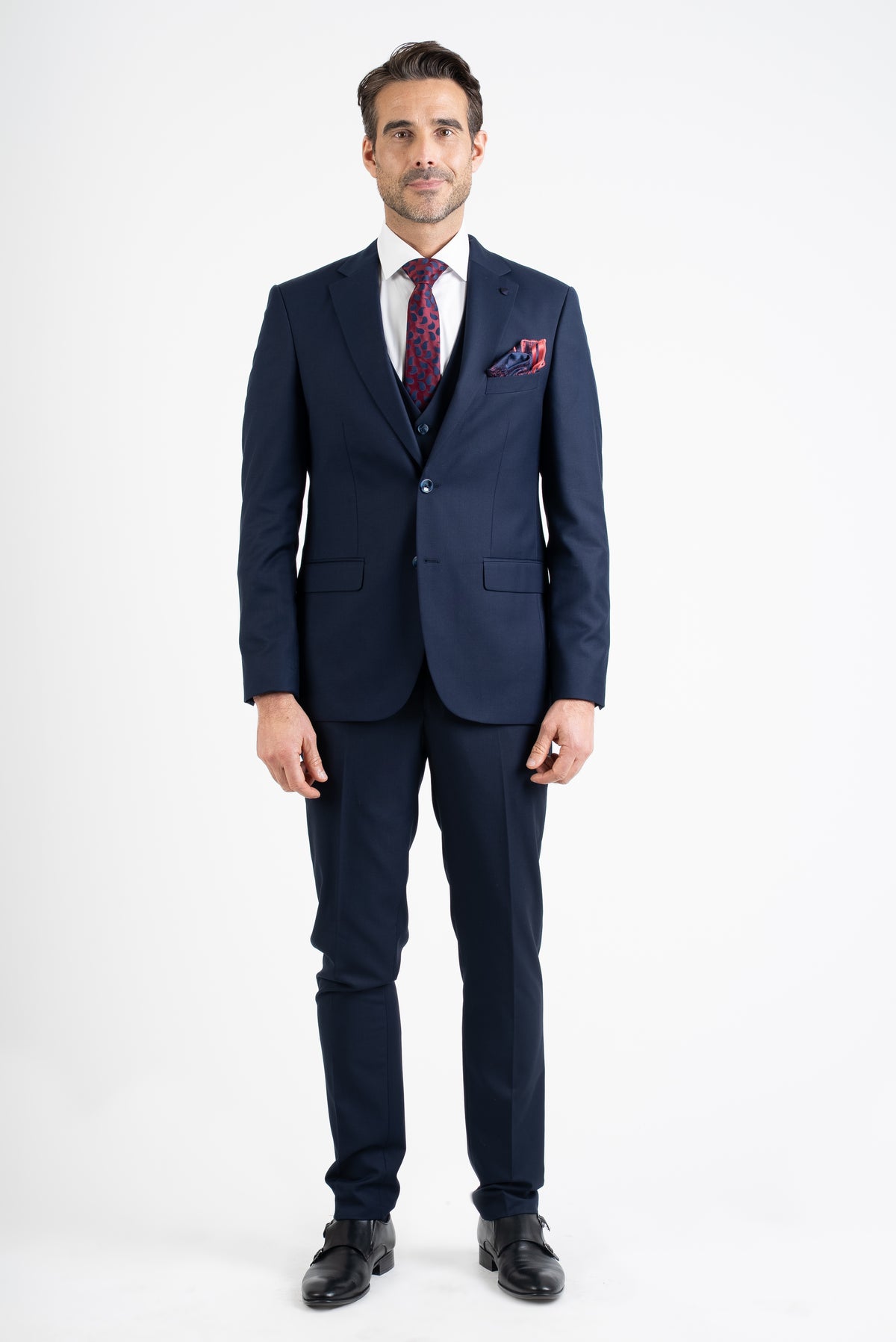Navy Three-Piece Suit Timeless Elegant Formal Set