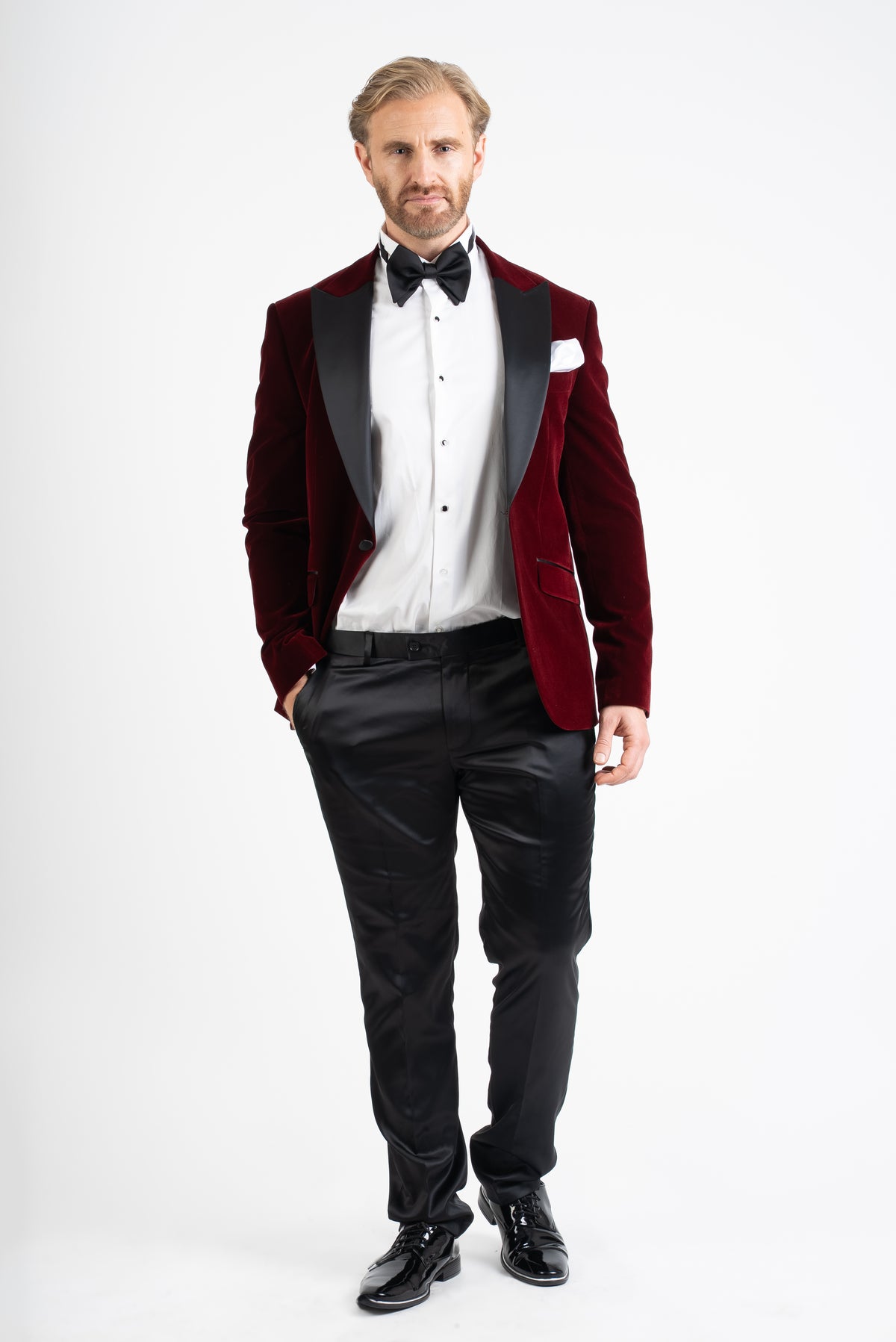 Burgundy Velvet Tuxedo Suit