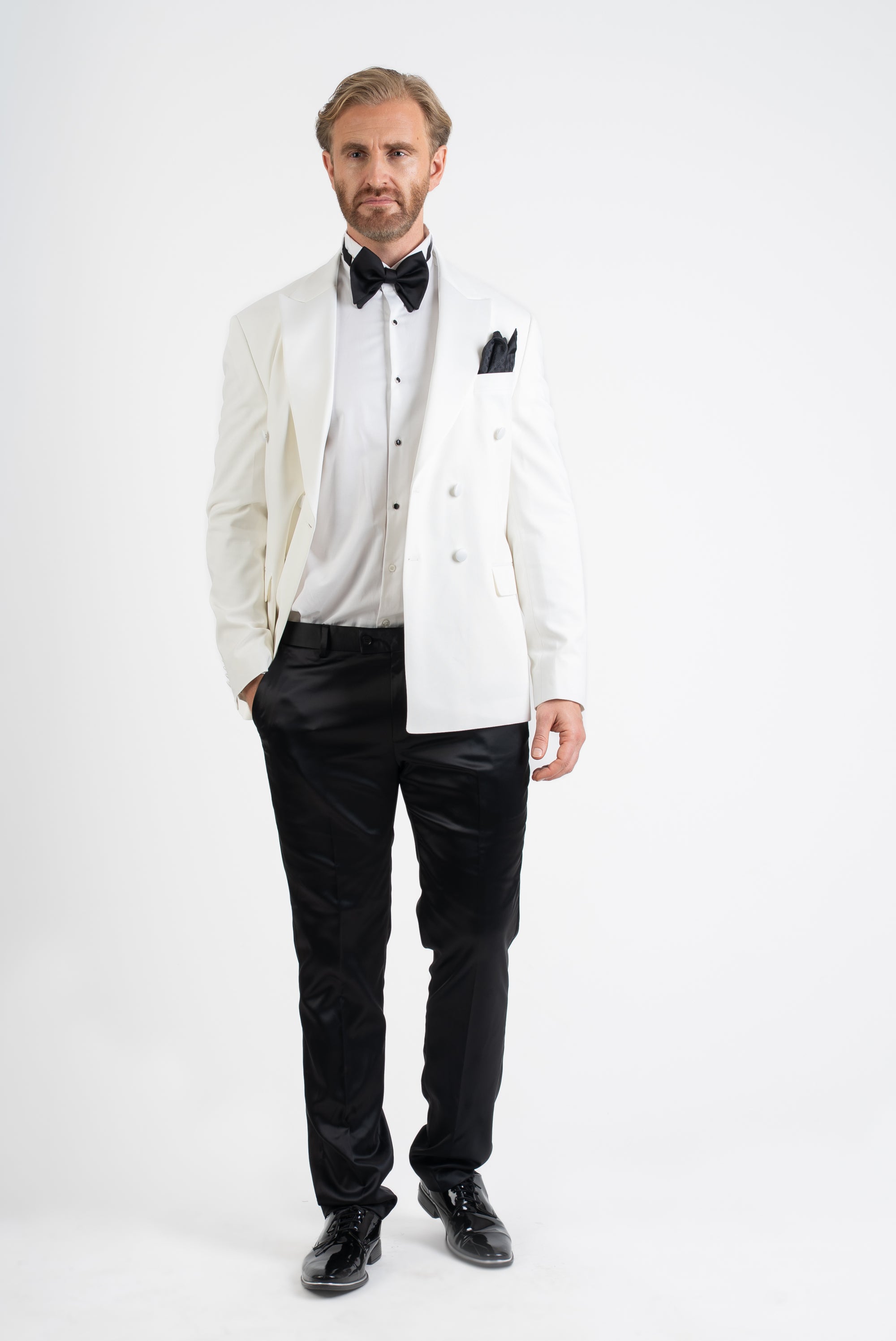White Tailored Fit  Double Breasted Suits