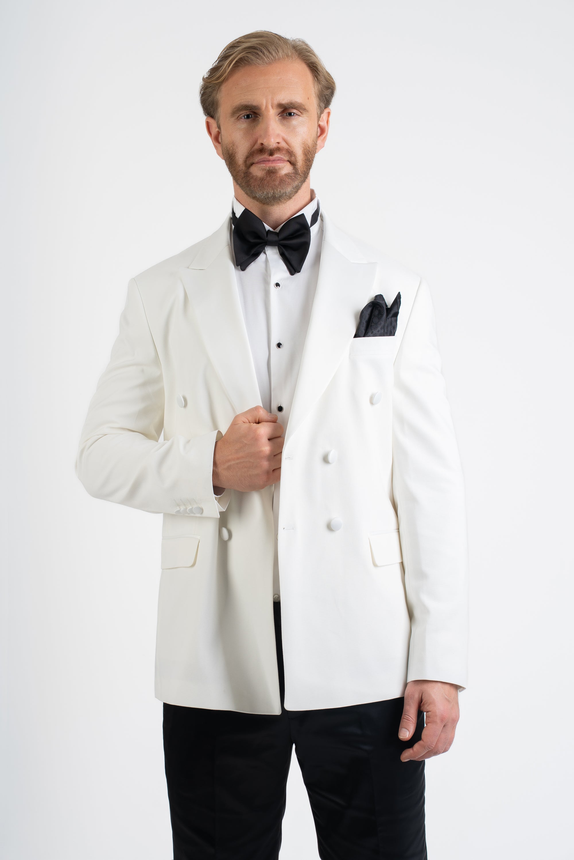White Tailored Fit  Double Breasted Suits