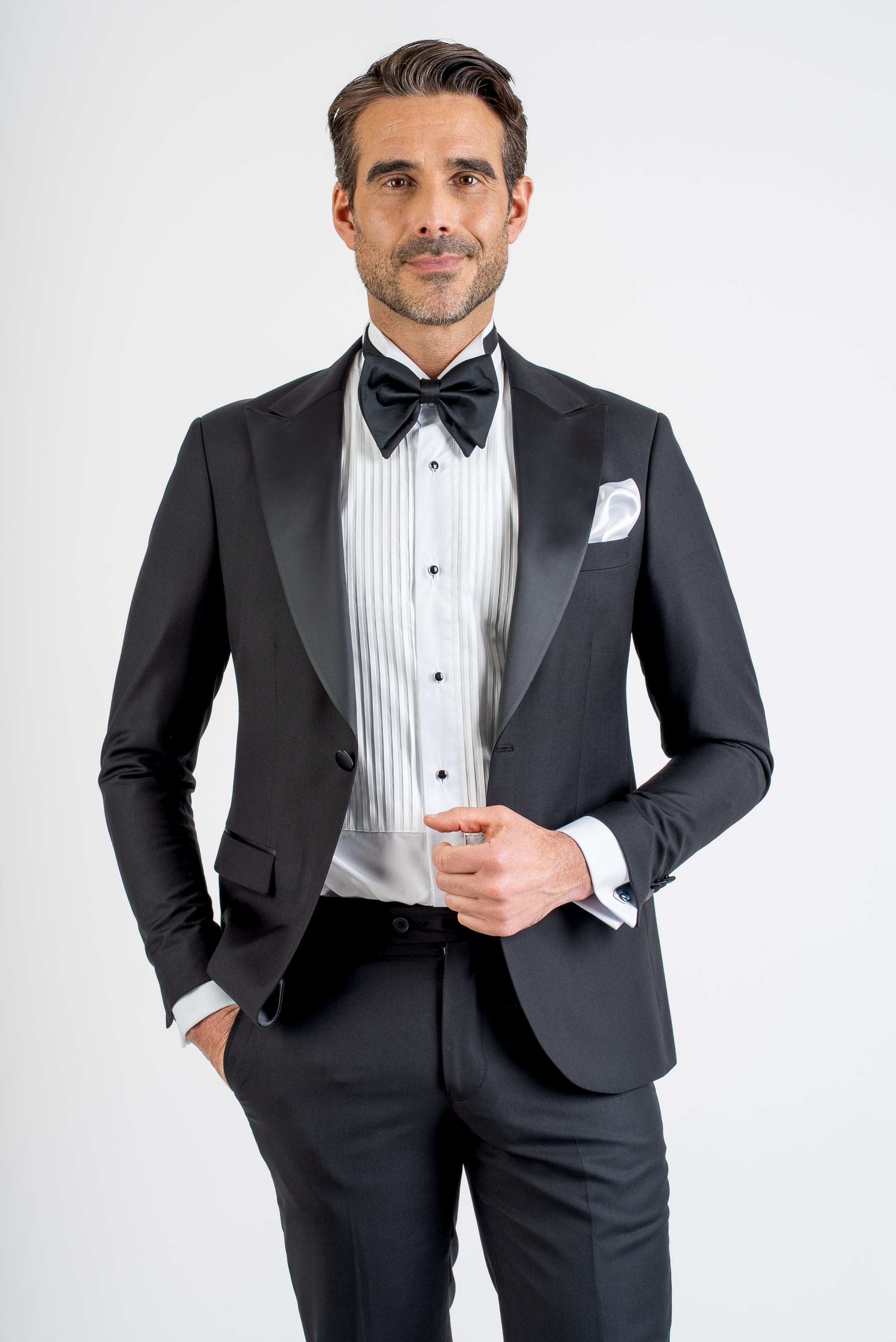 Slim Fit Black Peak Lapel Tuxedo
