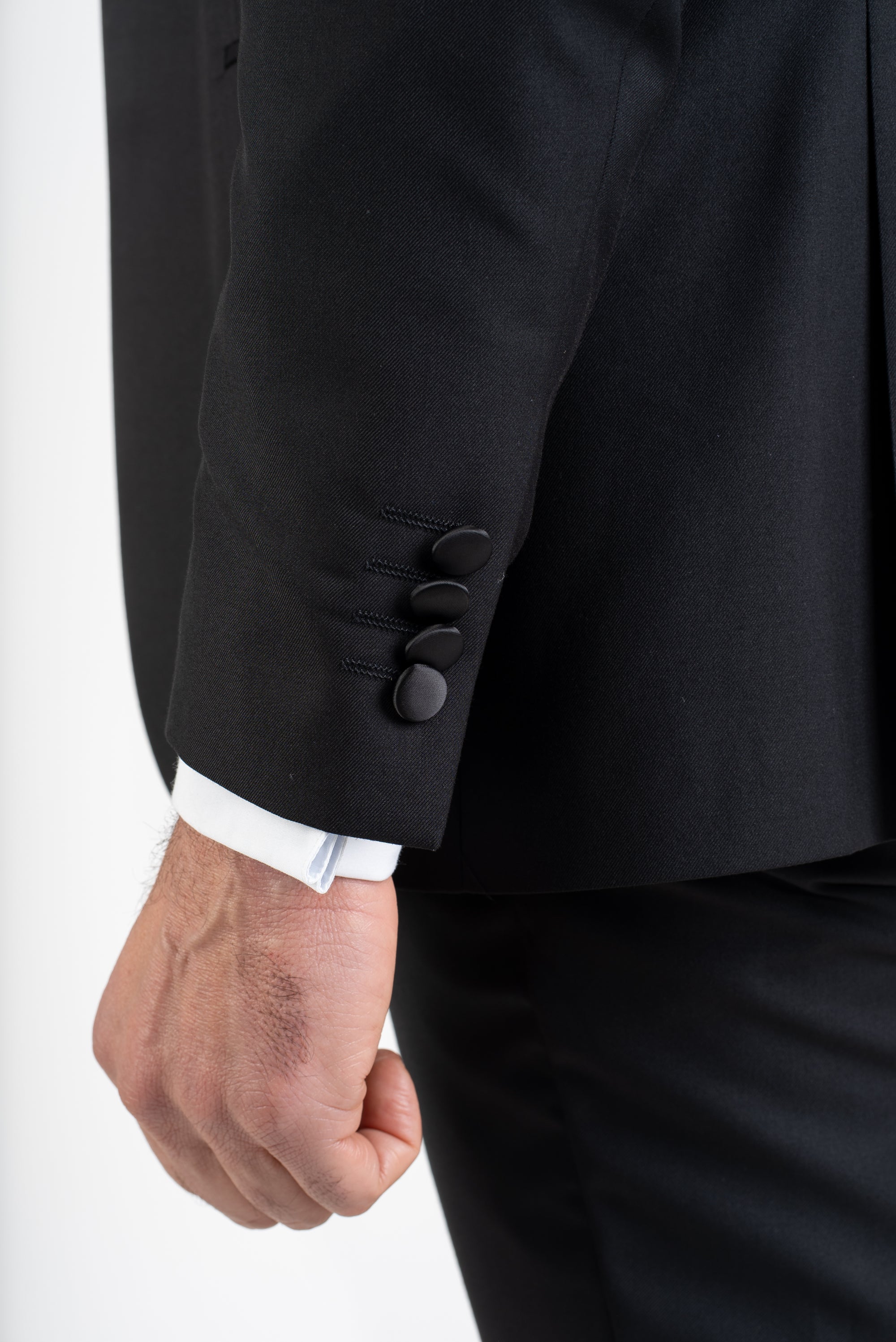 Tailored Fit Shall Lapel Black Tuxedo