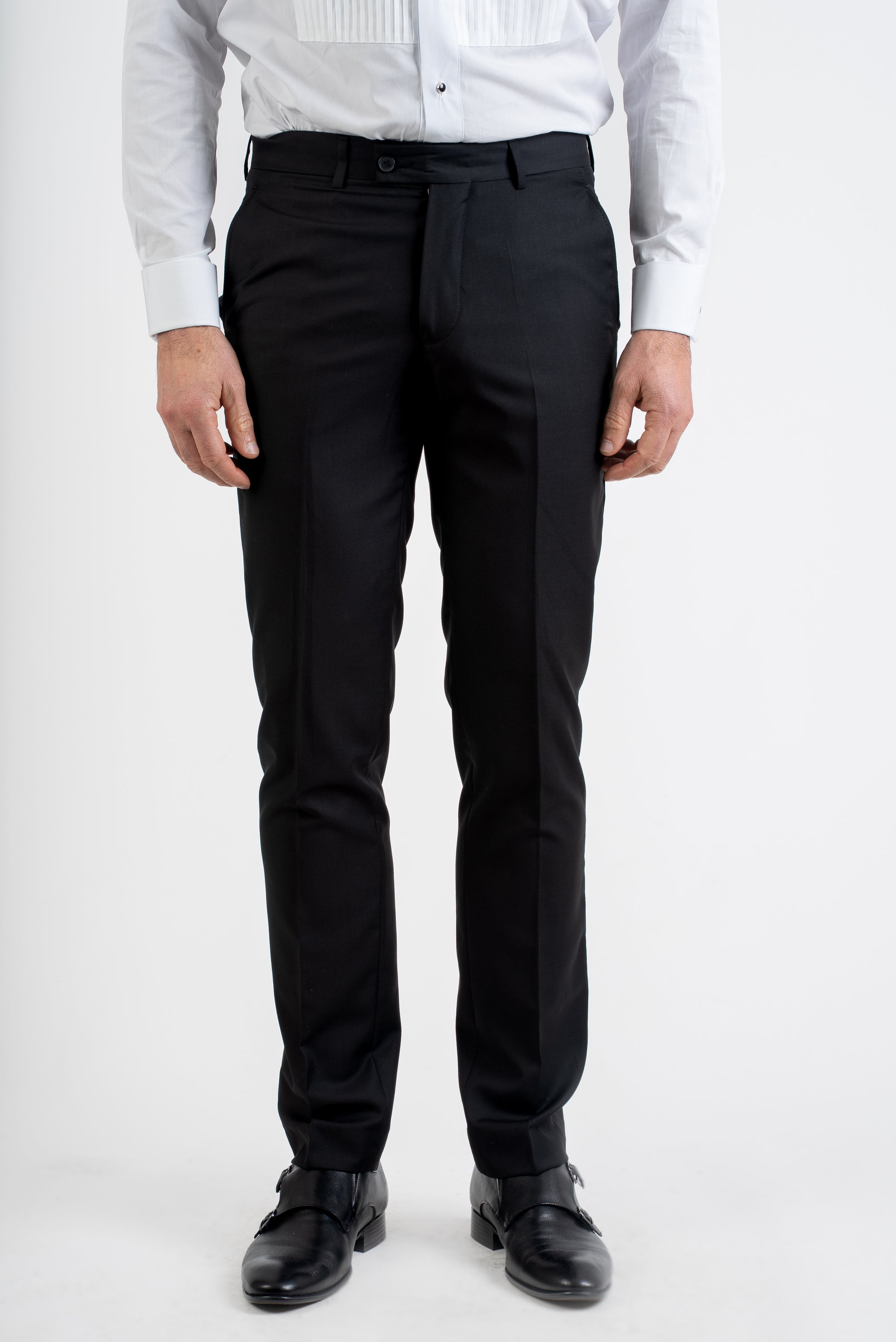 Tailored Fit Shall Lapel Black Tuxedo