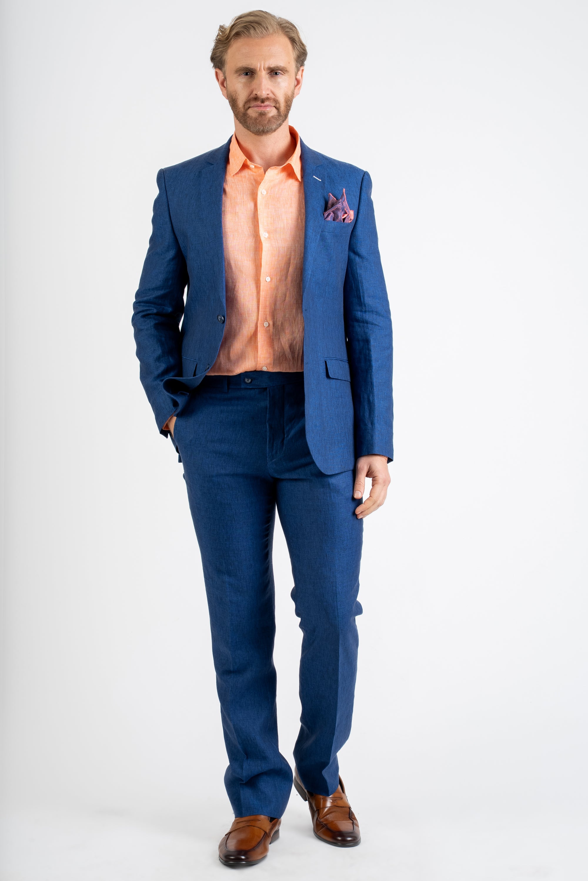 Linen Blue Suit