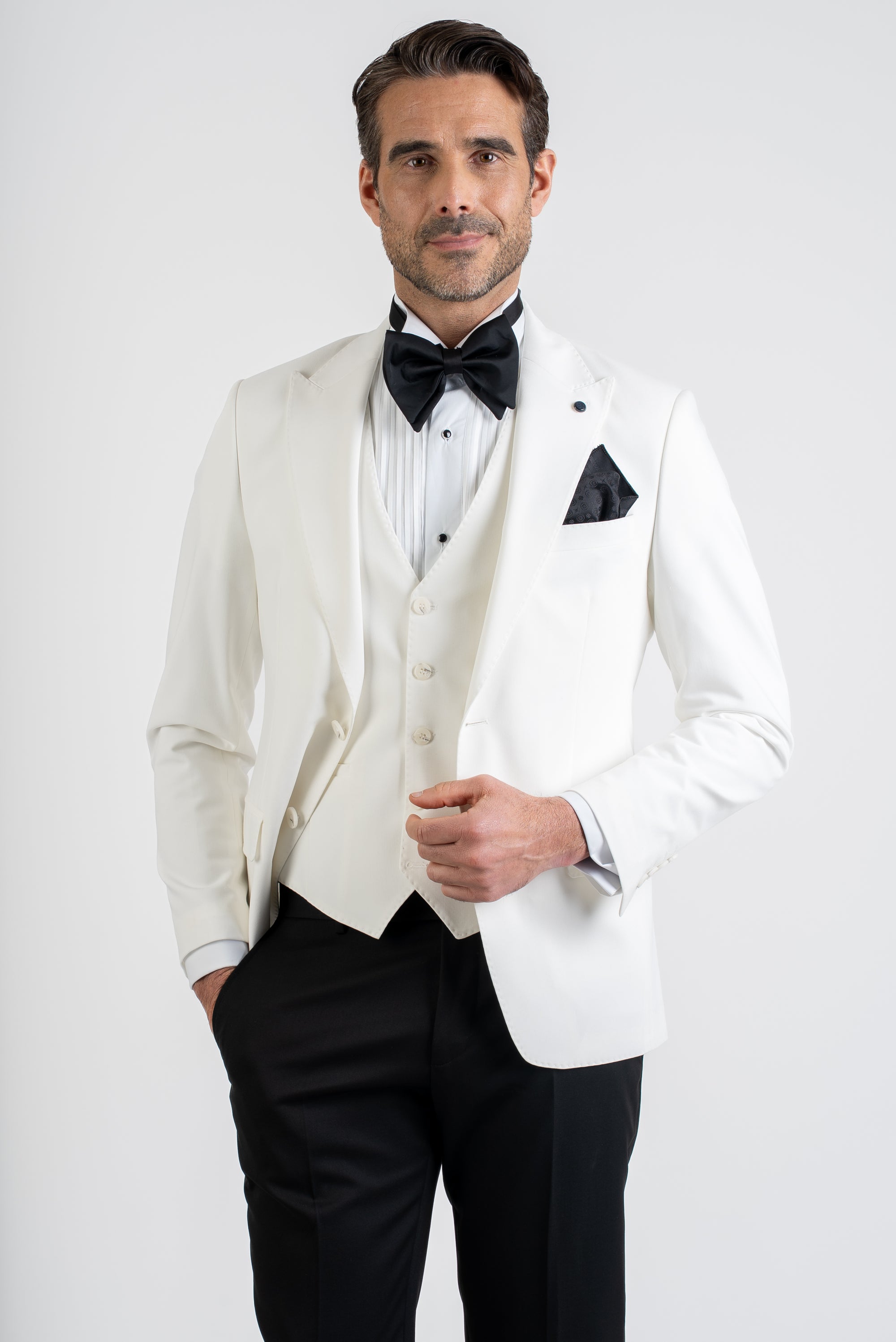 Slim Fit White Tuxedo