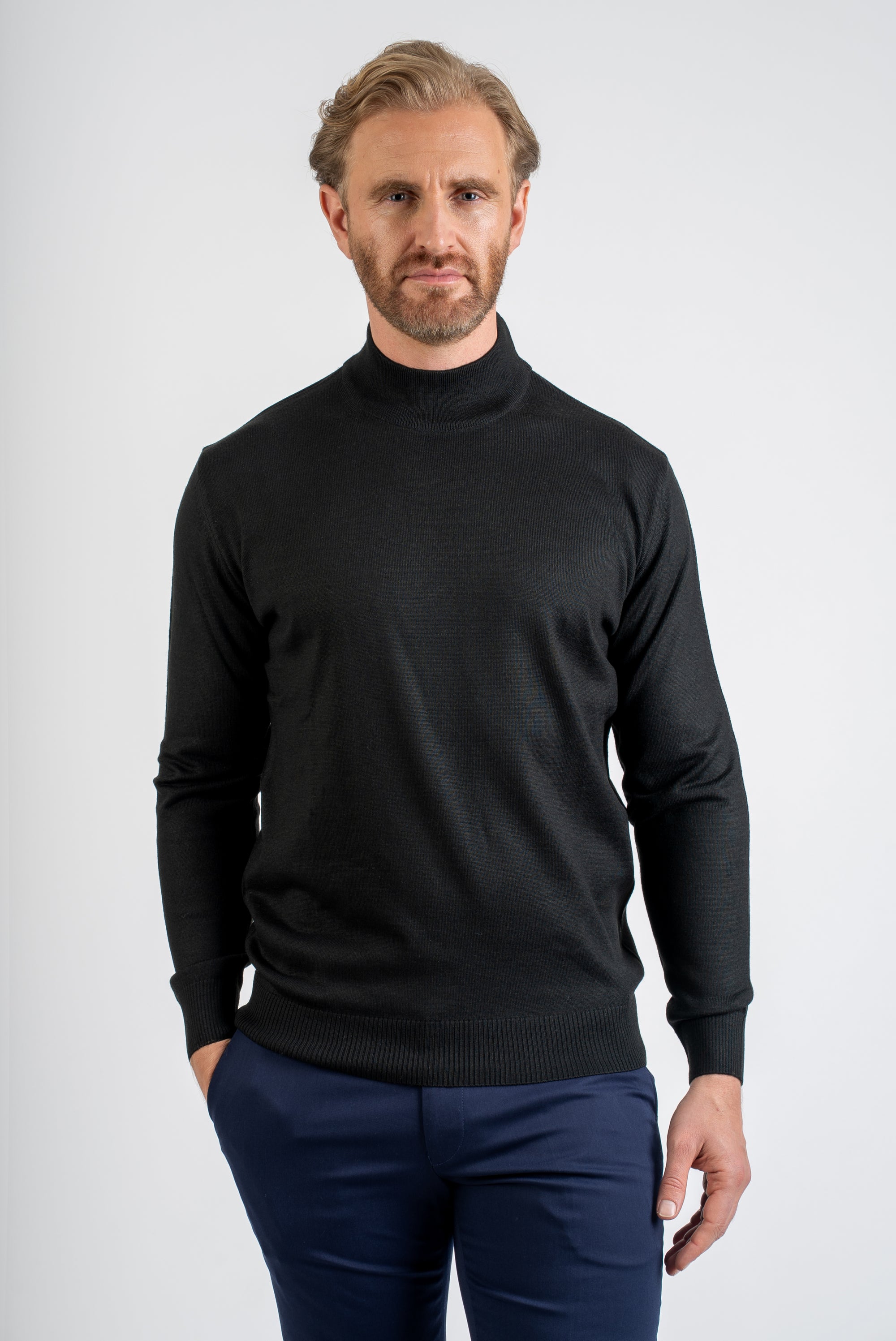 Tailored Navy Wool Overcoat