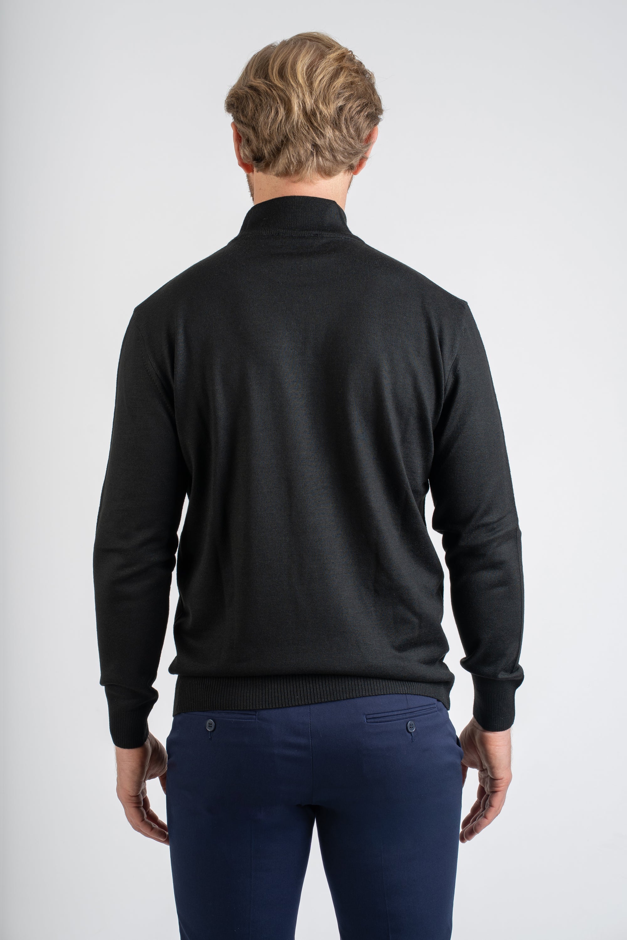 Tailored Navy Wool Overcoat