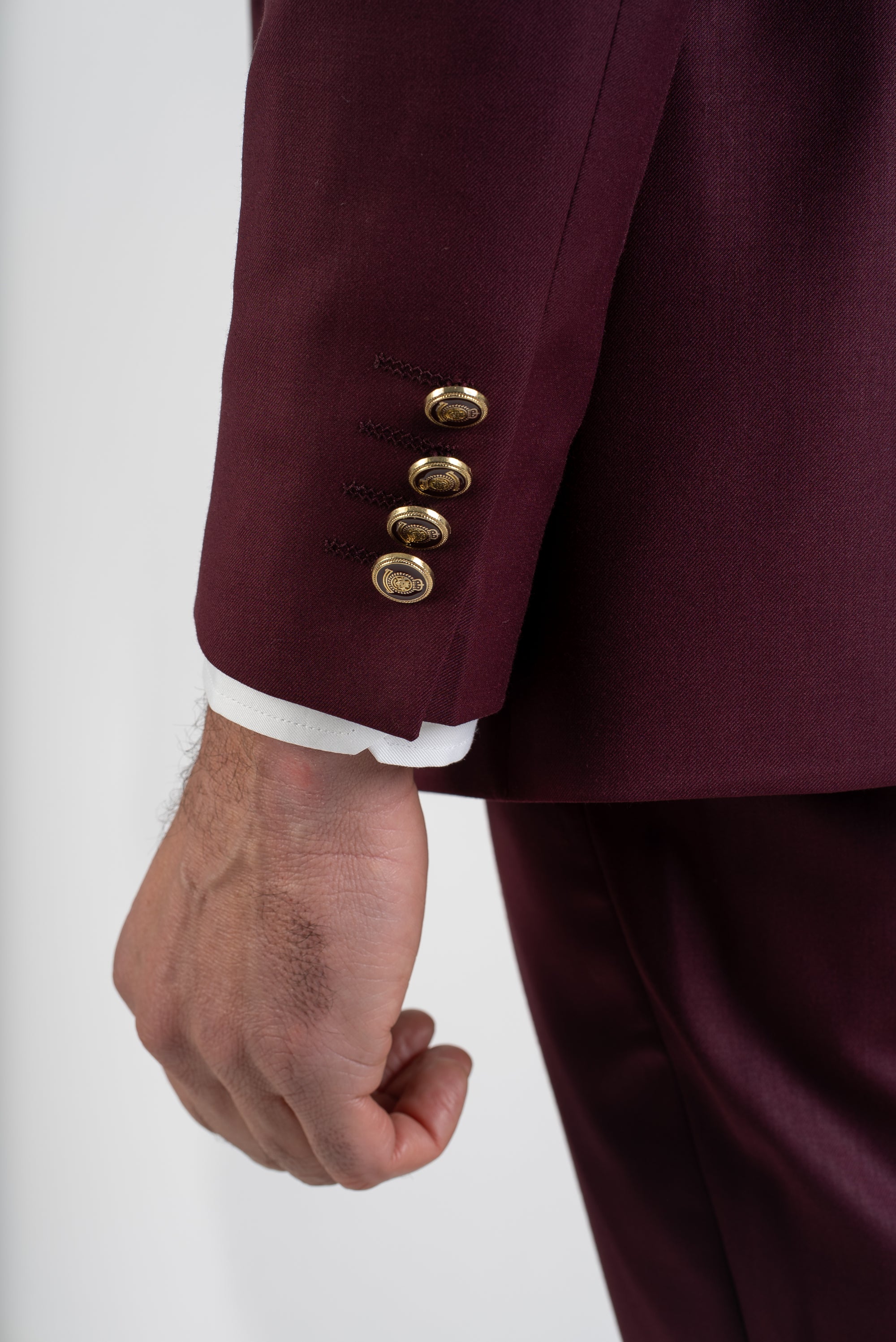 Burgundy Double-Breasted Suit Set