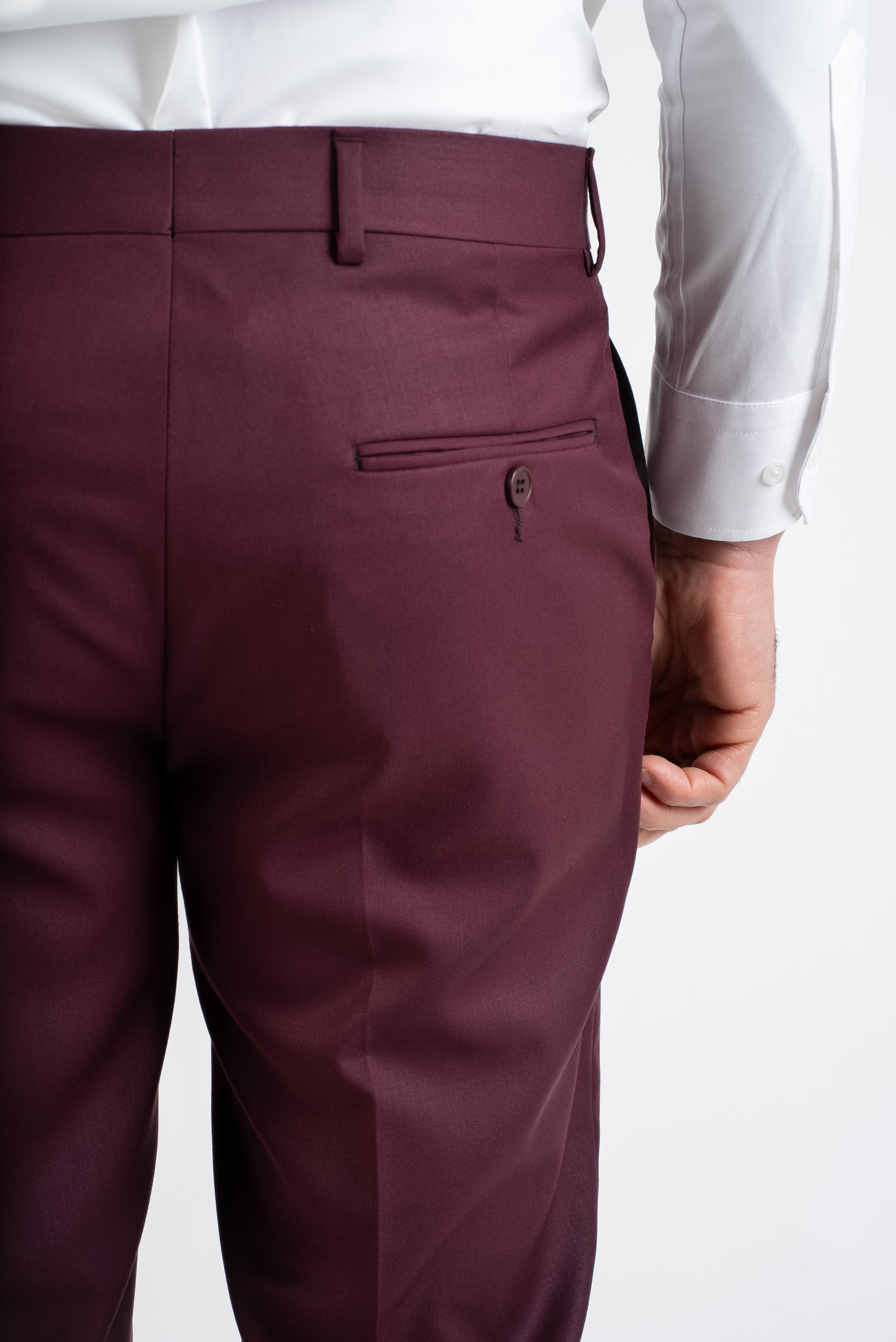 Burgundy Double-Breasted Suit Set