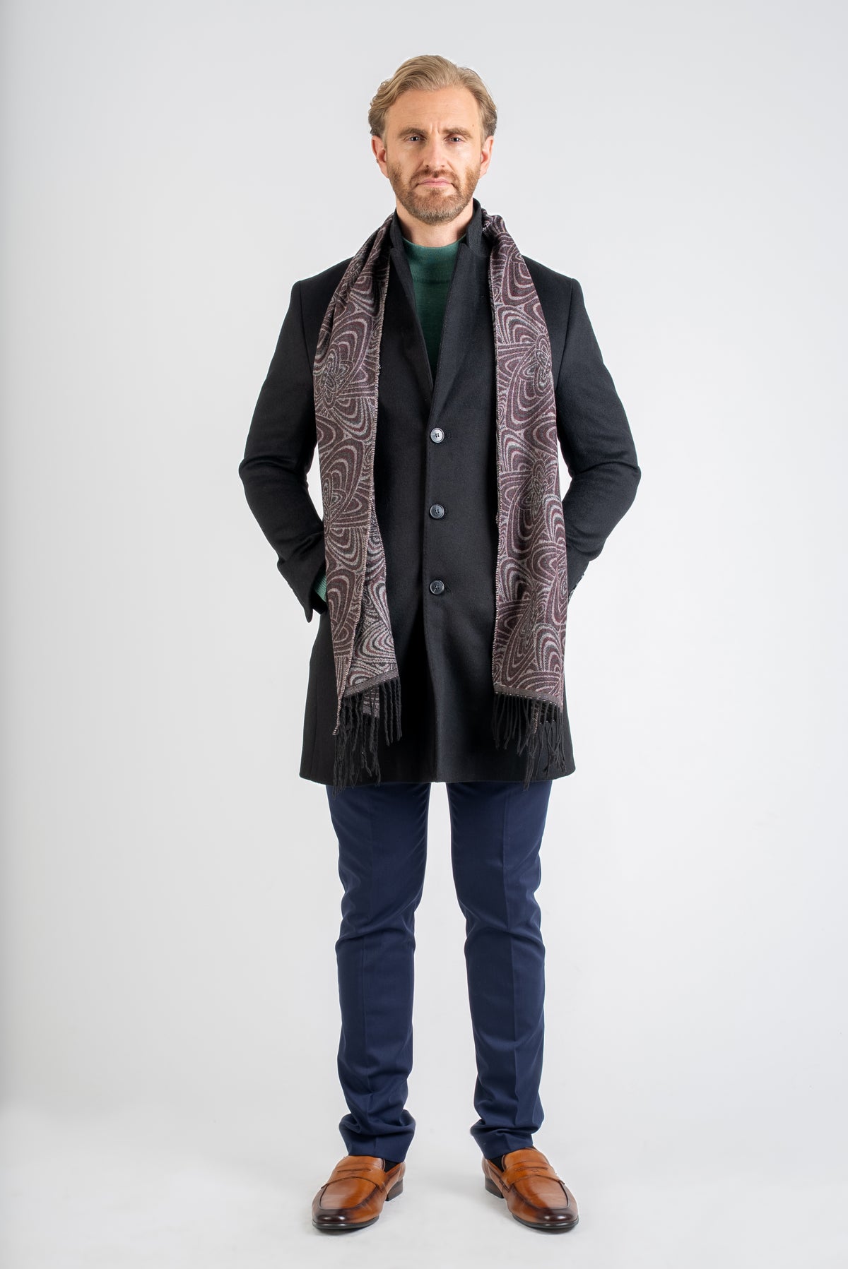 Refined Black Overcoat for Modern Elegance