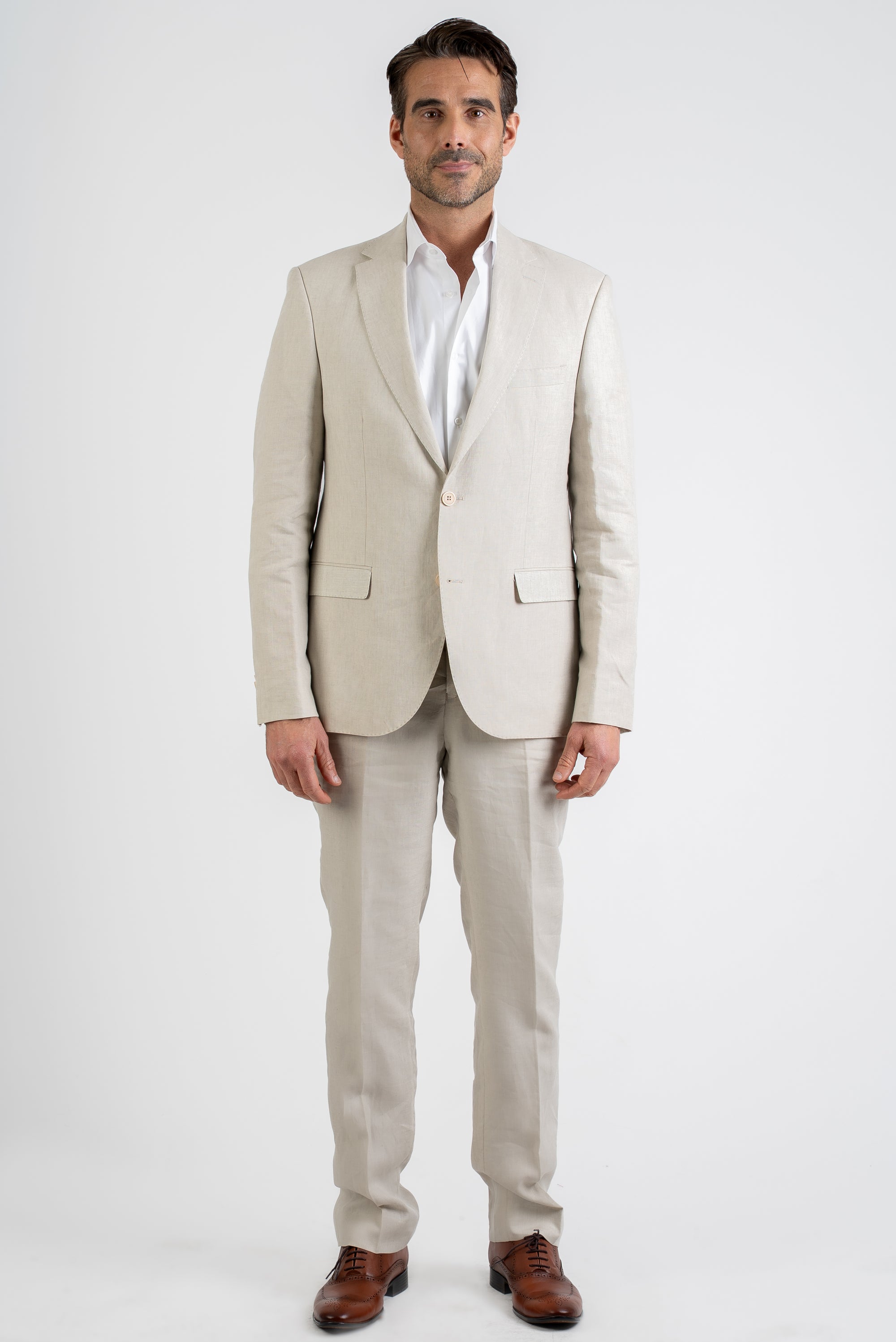 Beige Linen Suit Elegance