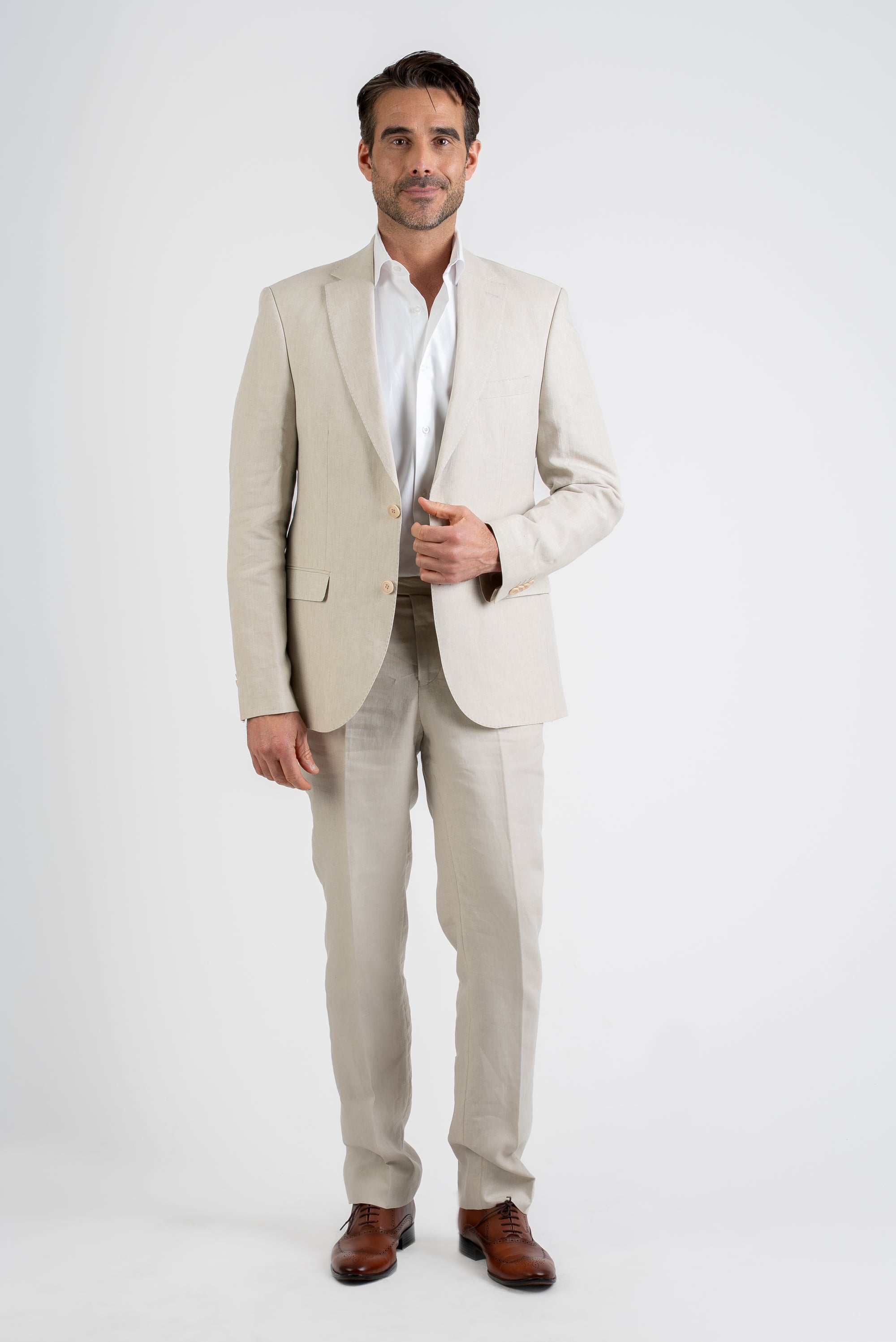 Beige Linen Suit Elegance