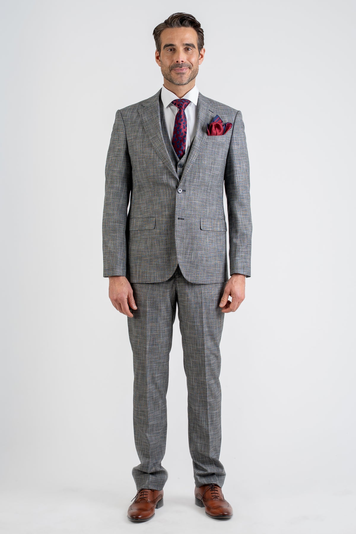 Three-Piece Check Tailored Fit Timeless